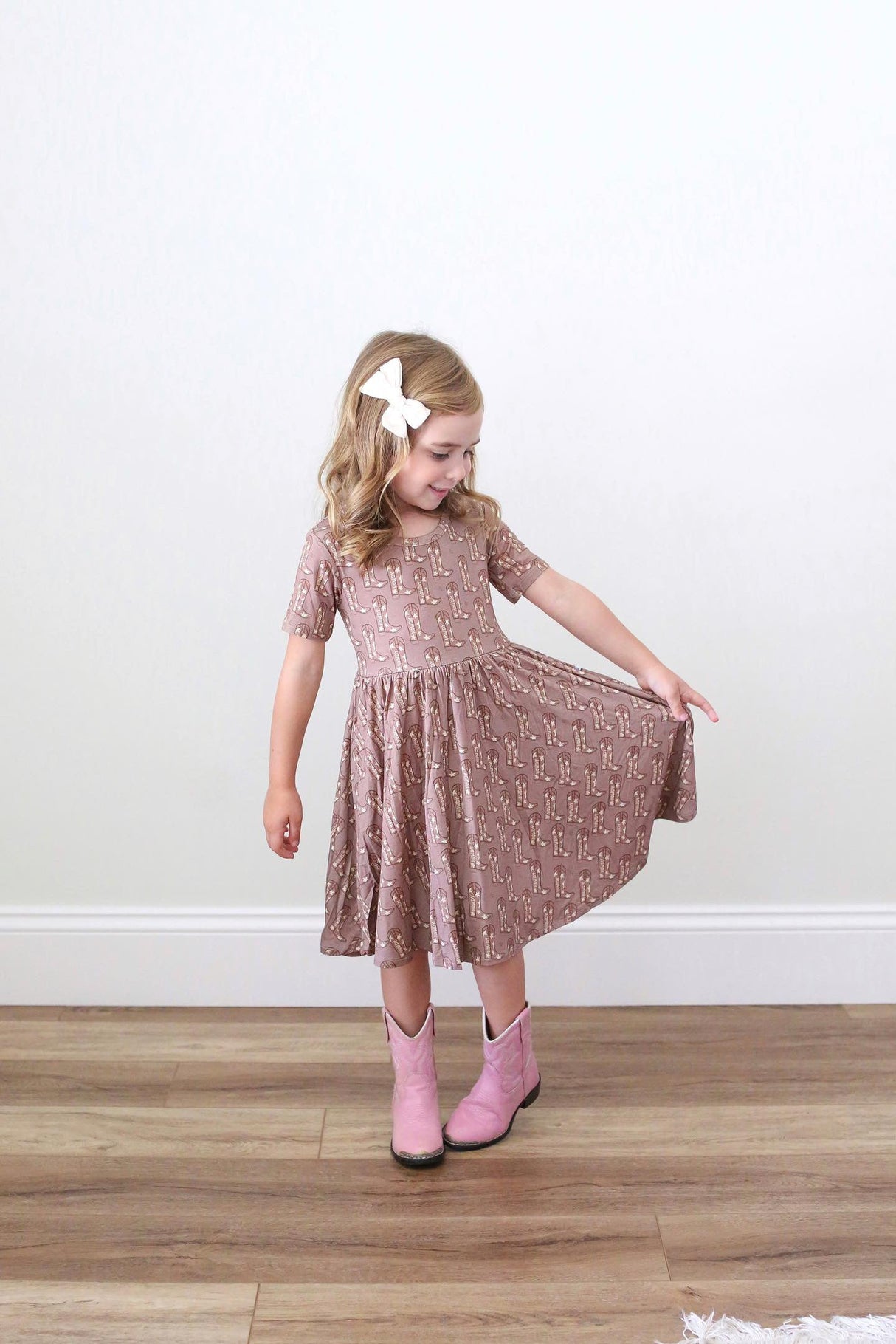 Brown Boots Dress - HoneyBug