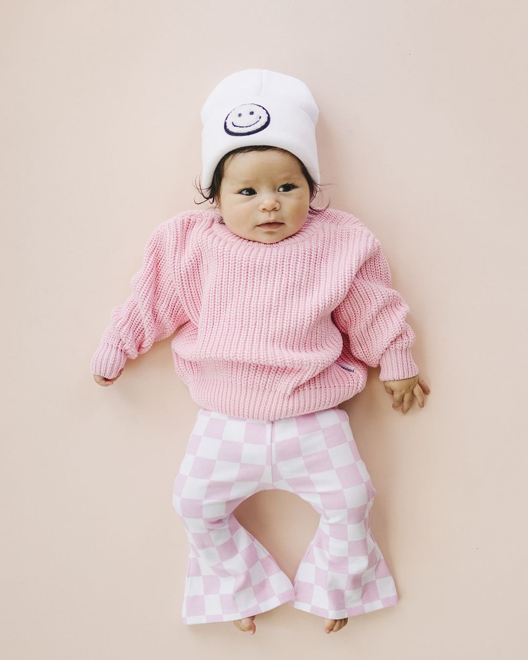 Checkered Flare Pants | Pink - HoneyBug