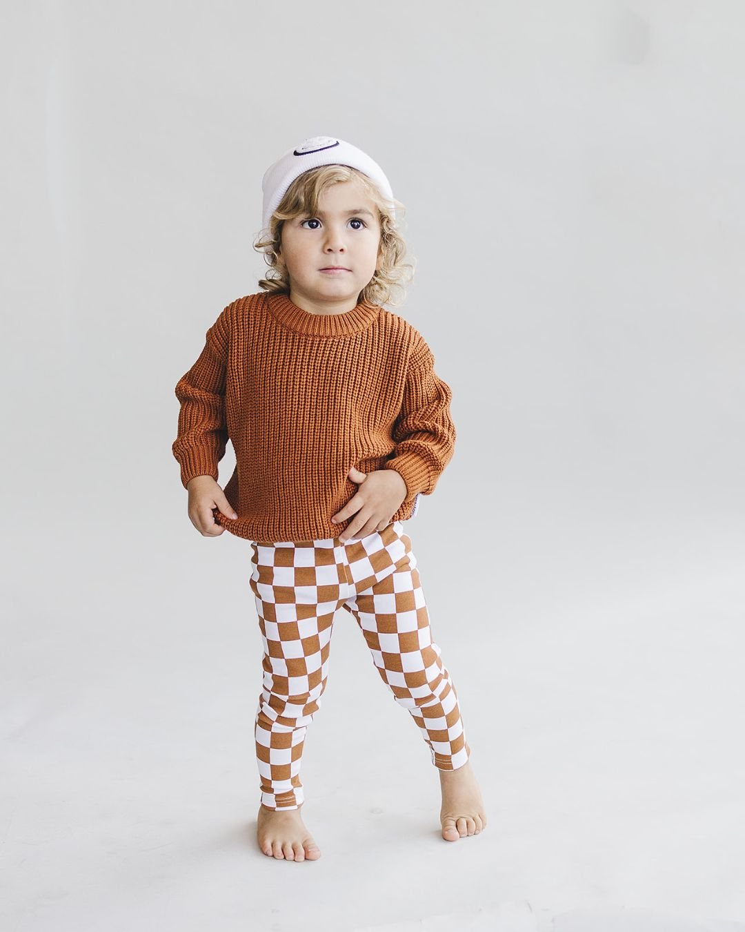 Checkered Leggings | Copper - HoneyBug