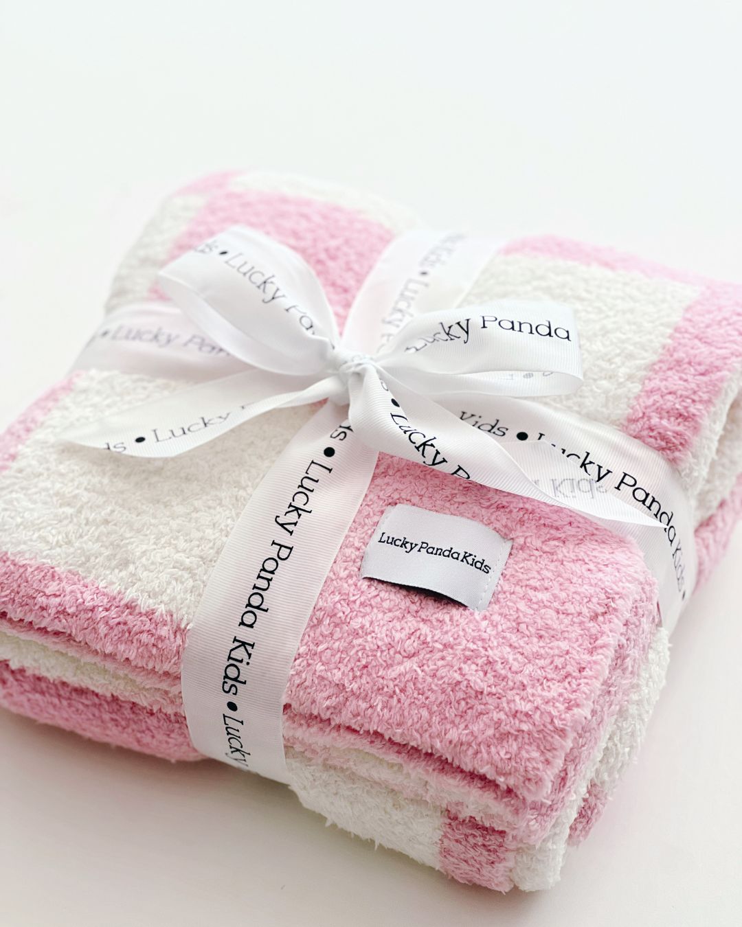 Checkered Plush Blanket | Pink - HoneyBug