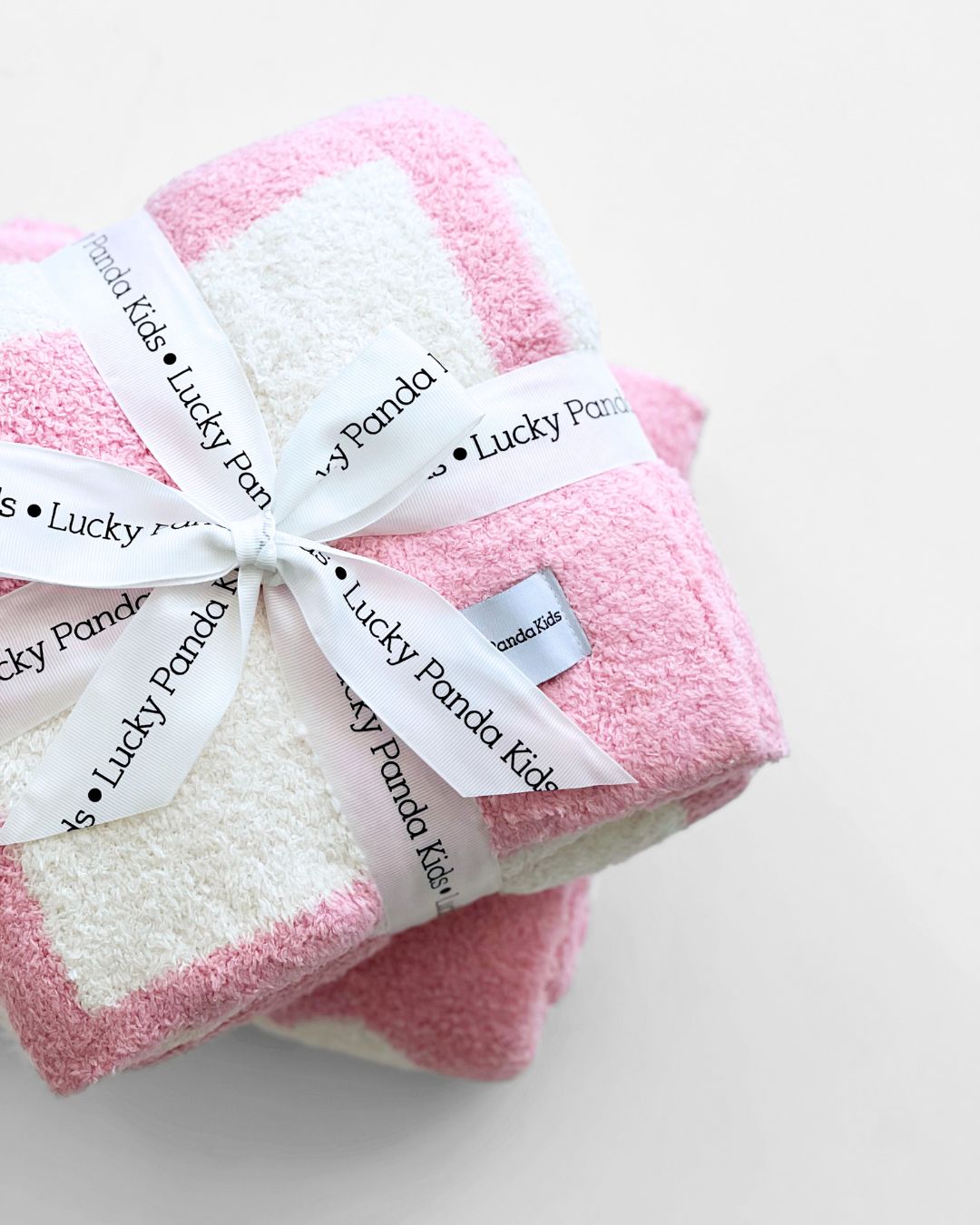 Checkered Plush Blanket | Pink - HoneyBug