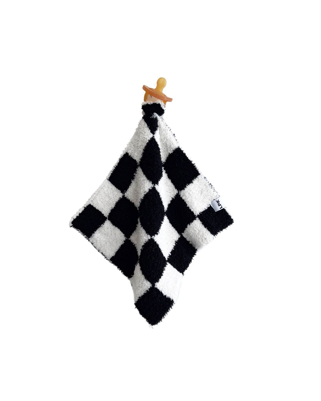 Checkered Plush Lovey | Black - HoneyBug