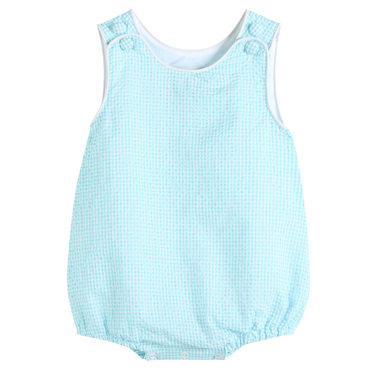 Classic Turquoise Seersucker Bubble Romper