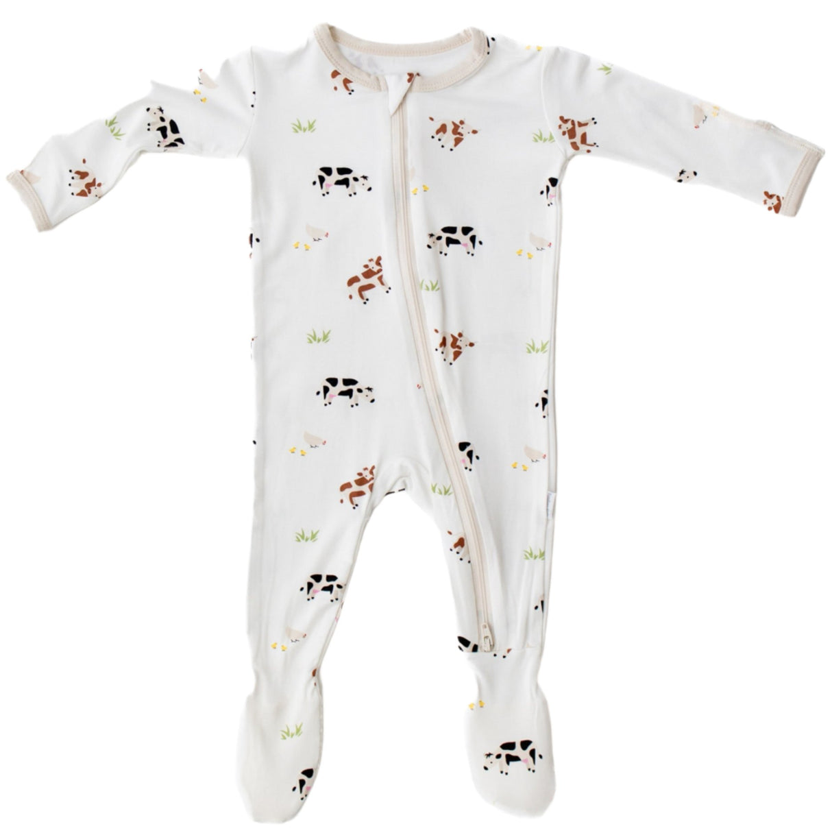 Cow Zippered Footie - HoneyBug