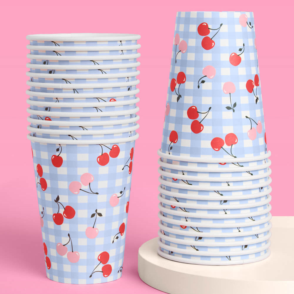 Cherry Birthday Bundle - Tableware, Balloons, Banner + Tats