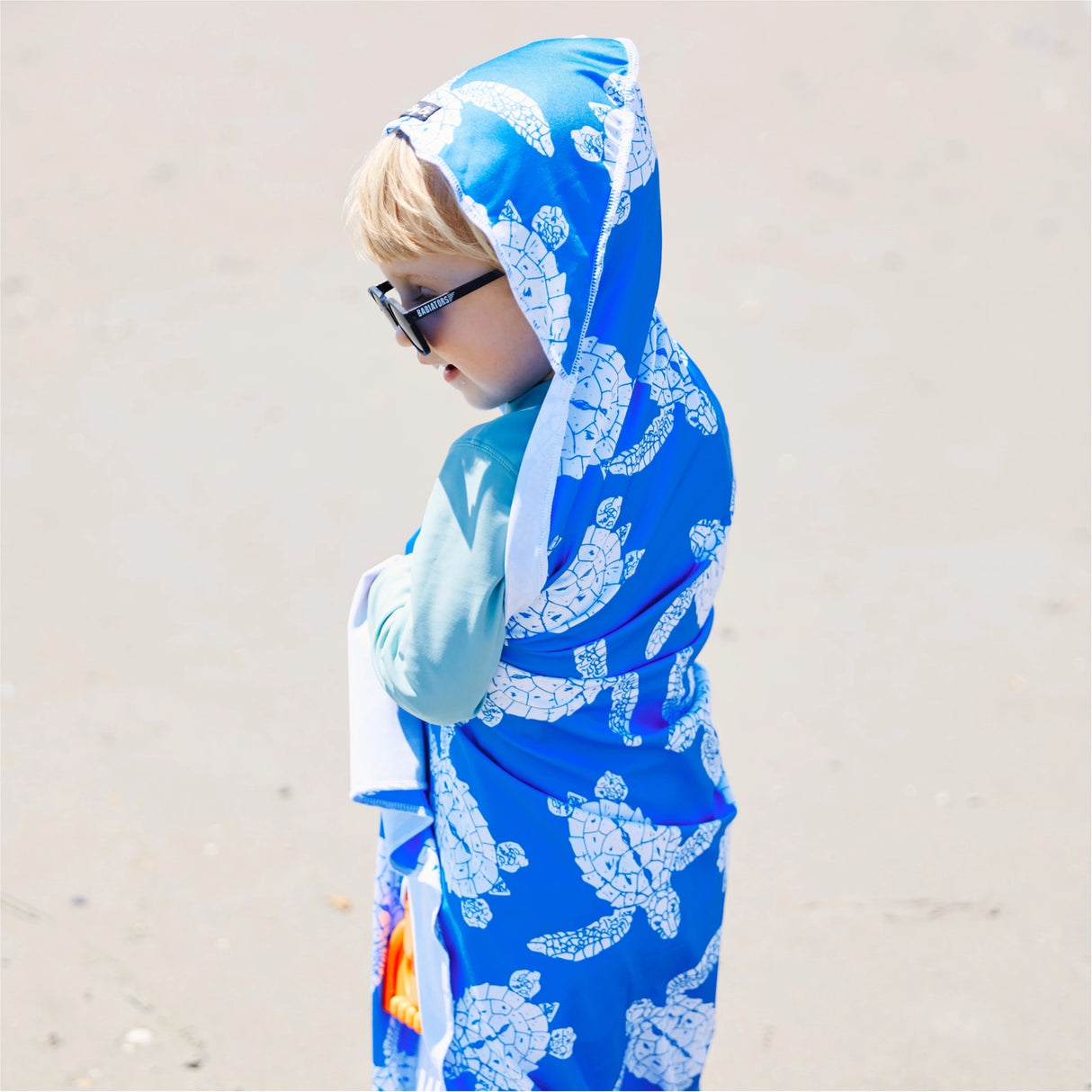 Sea Turtle Beach Towel with Hood - HoneyBug