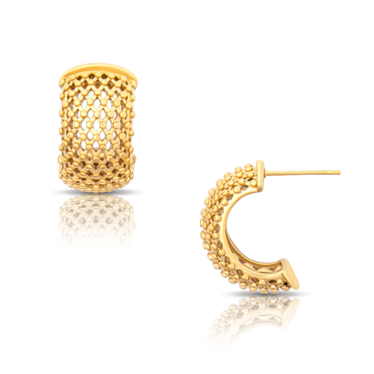 Yanna Mesh Mini Hoop Earring - HoneyBug