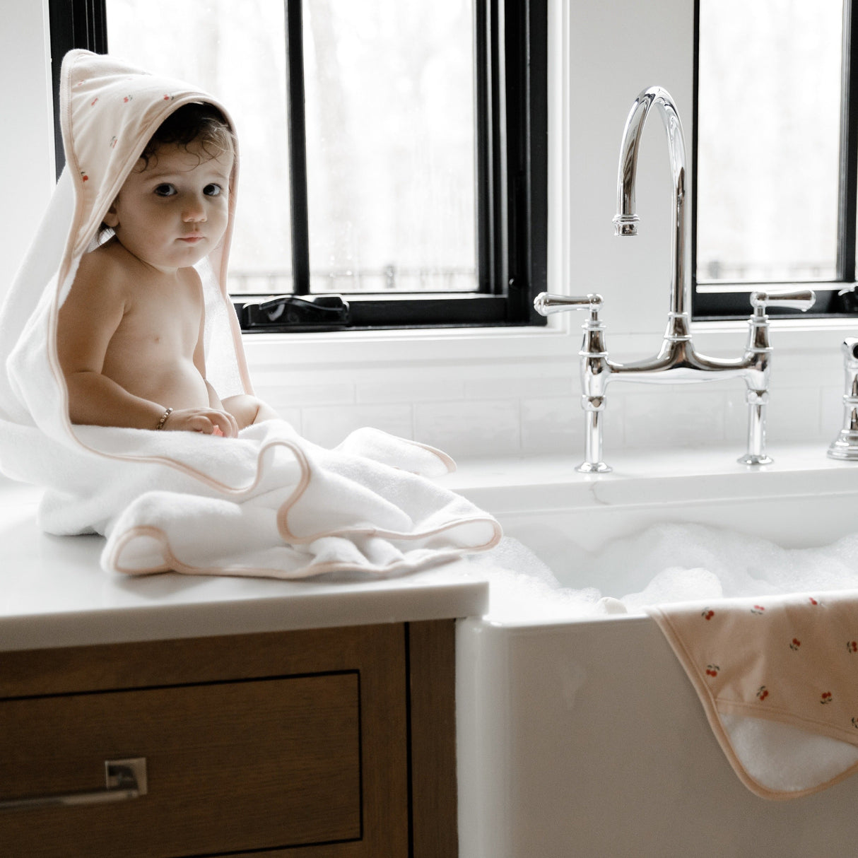 3 Pack Washcloth Set - Pink Cherries - HoneyBug