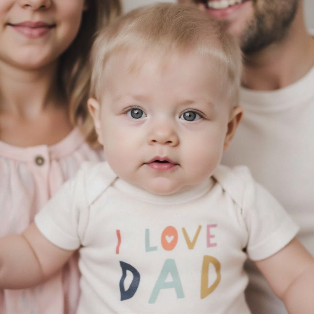 graphic bodysuit | love dad - HoneyBug