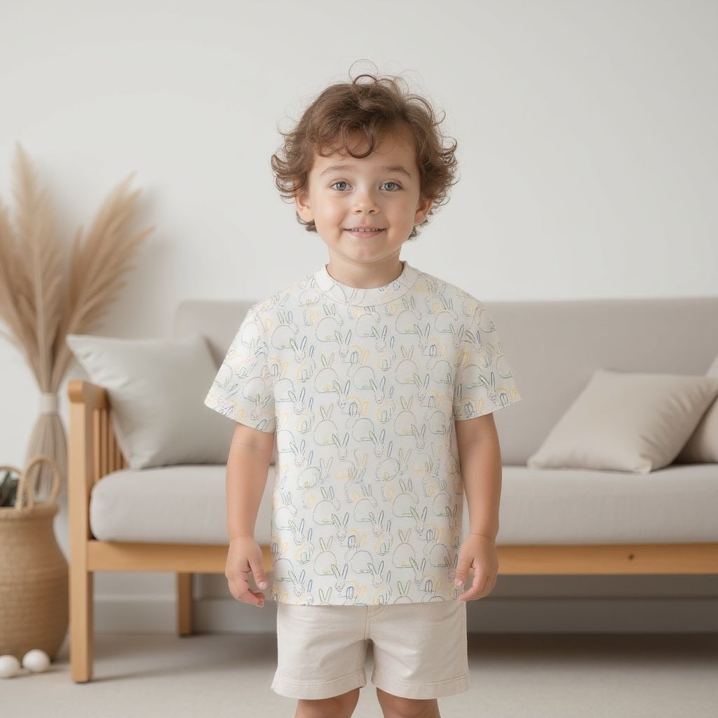 Boxy Toddler Tee | bunnies - HoneyBug