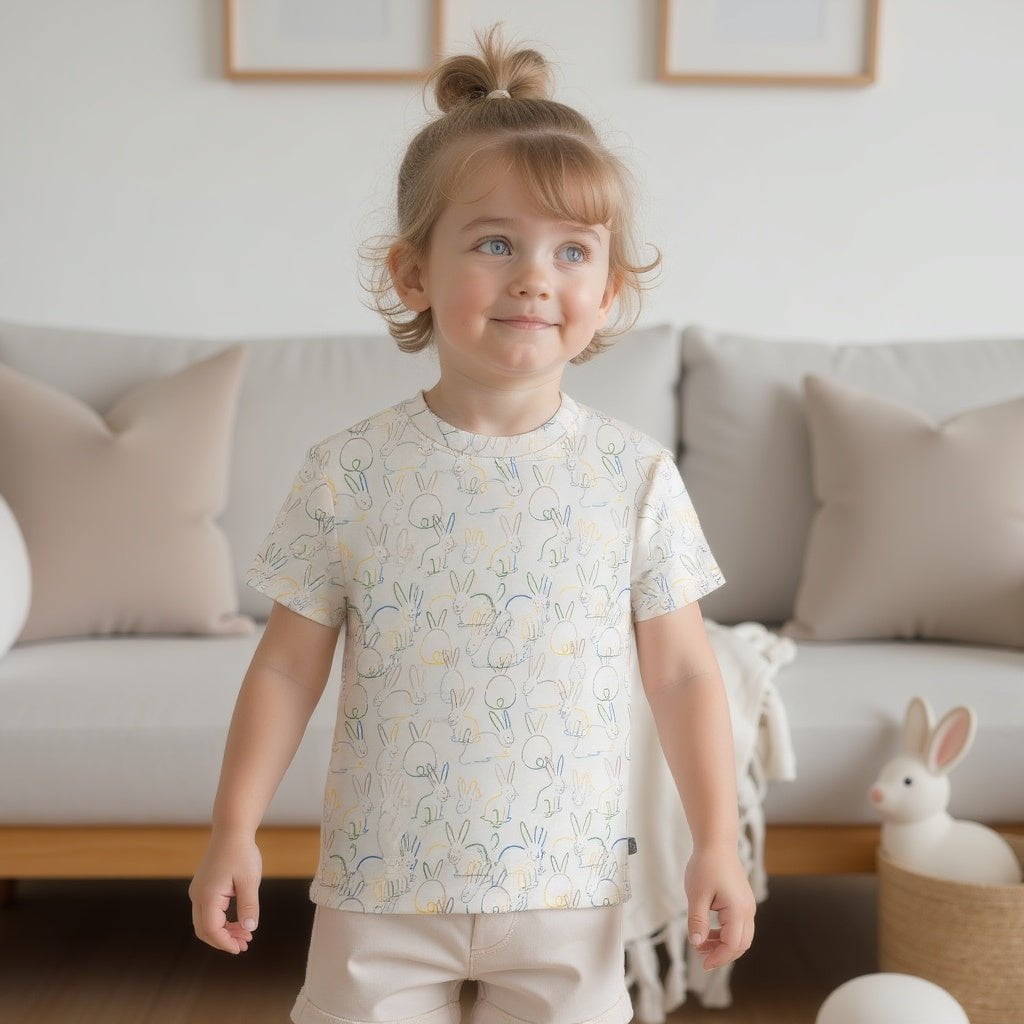Boxy Toddler Tee | bunnies - HoneyBug