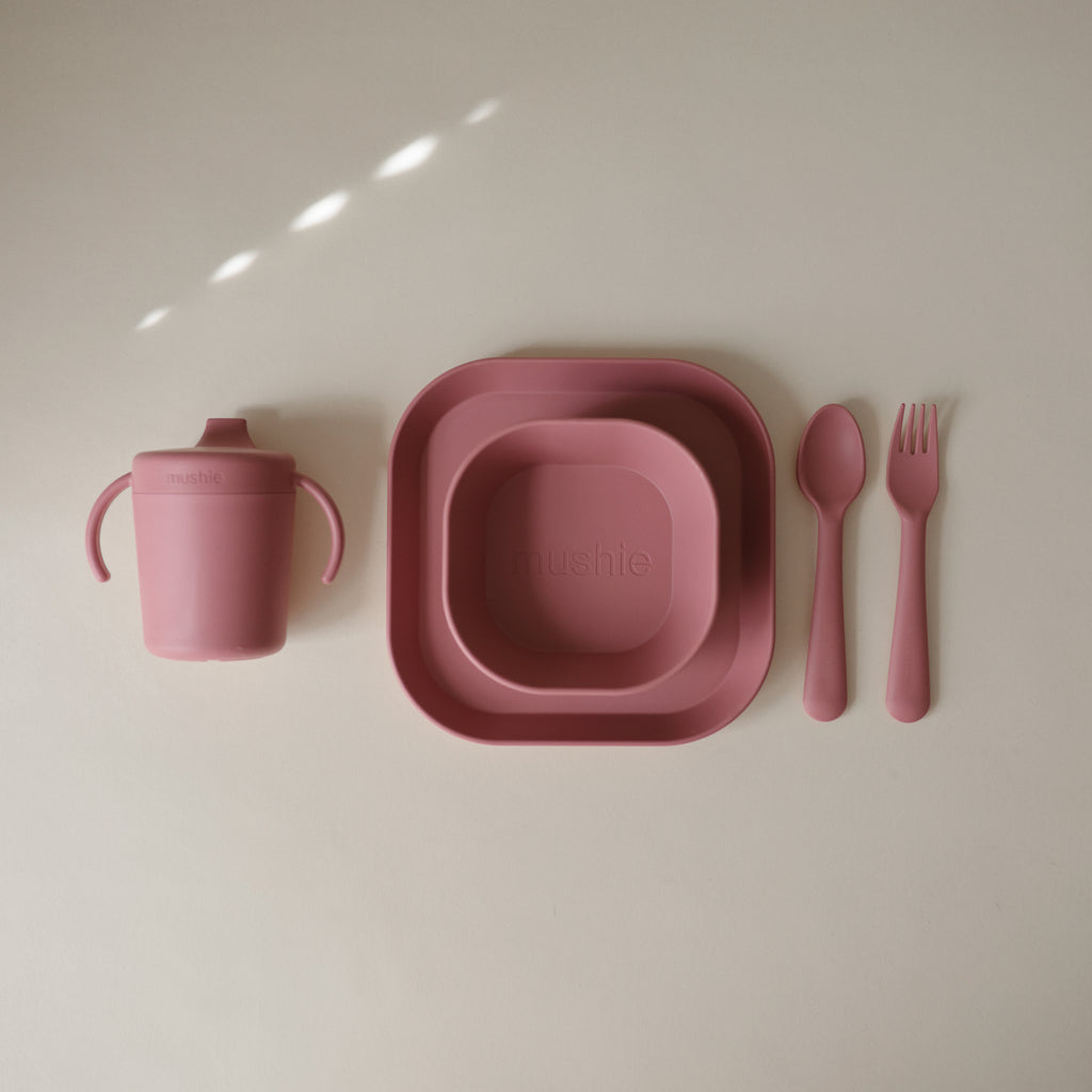 Dinnerware Fork and Spoon Set - Dusty Rose