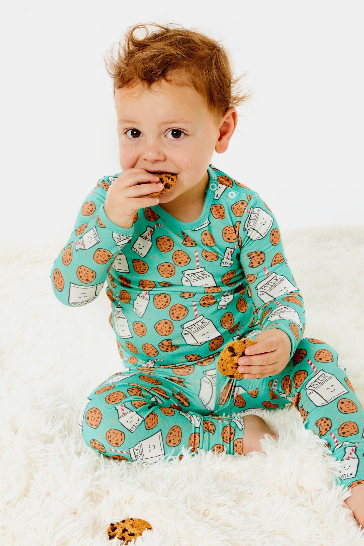 Long Sleeve Pajama Set - Milk and Cookies - HoneyBug
