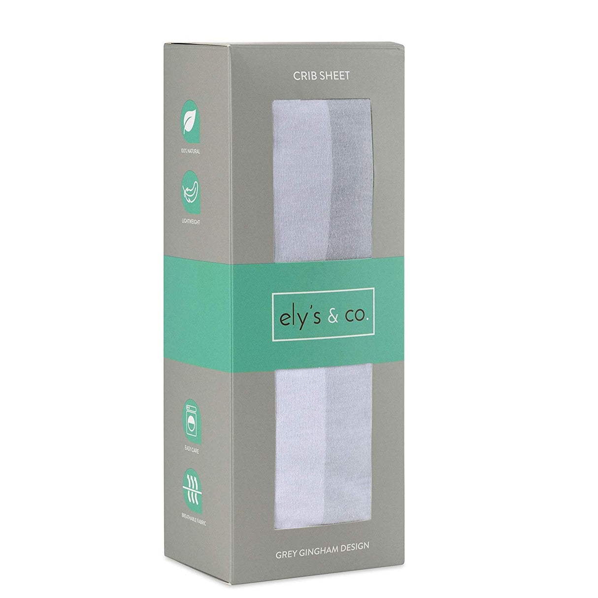 Crib Sheet - Grey Gingham - HoneyBug