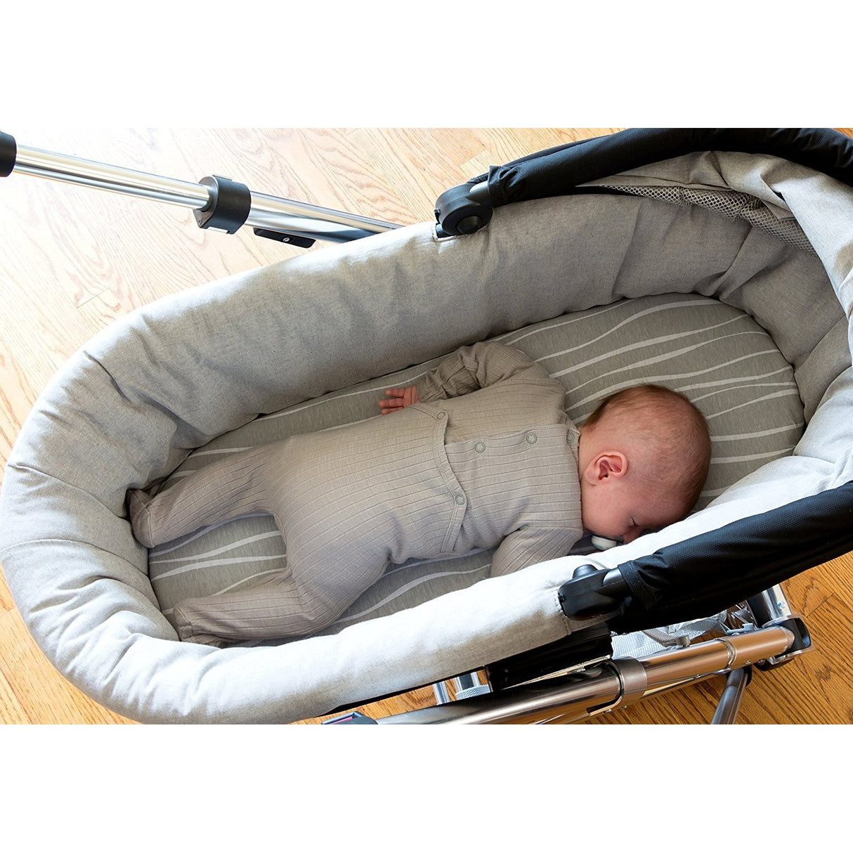 Bassinet Sheet Set - Grey & White Abstract - HoneyBug