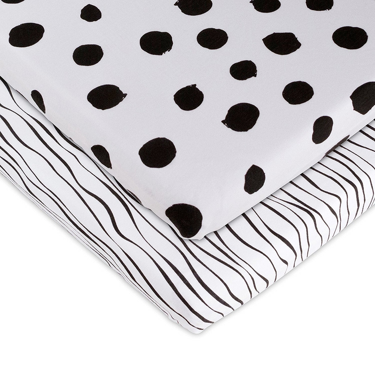 Bassinet Sheet Set - Black & White Abstract - HoneyBug