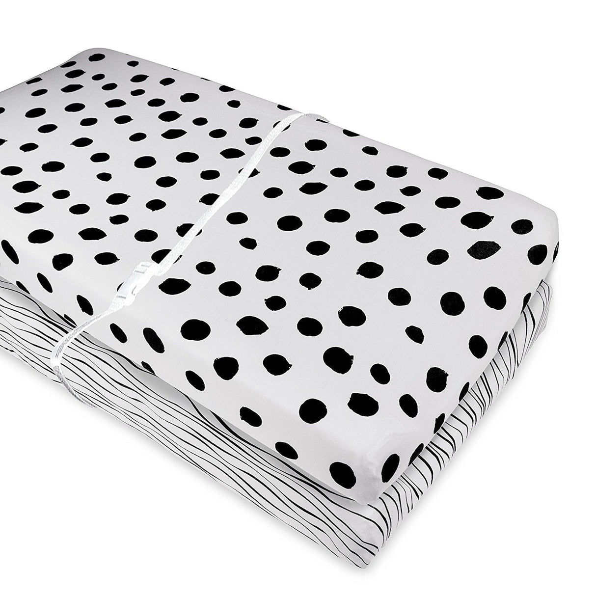 Changing Pad Cover | Cradle Sheet Set - Black & White Abstract - HoneyBug