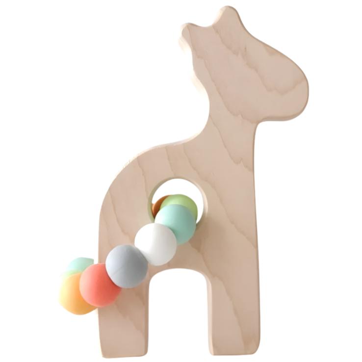 Giraffe Wooden Baby Grasping Toy - HoneyBug