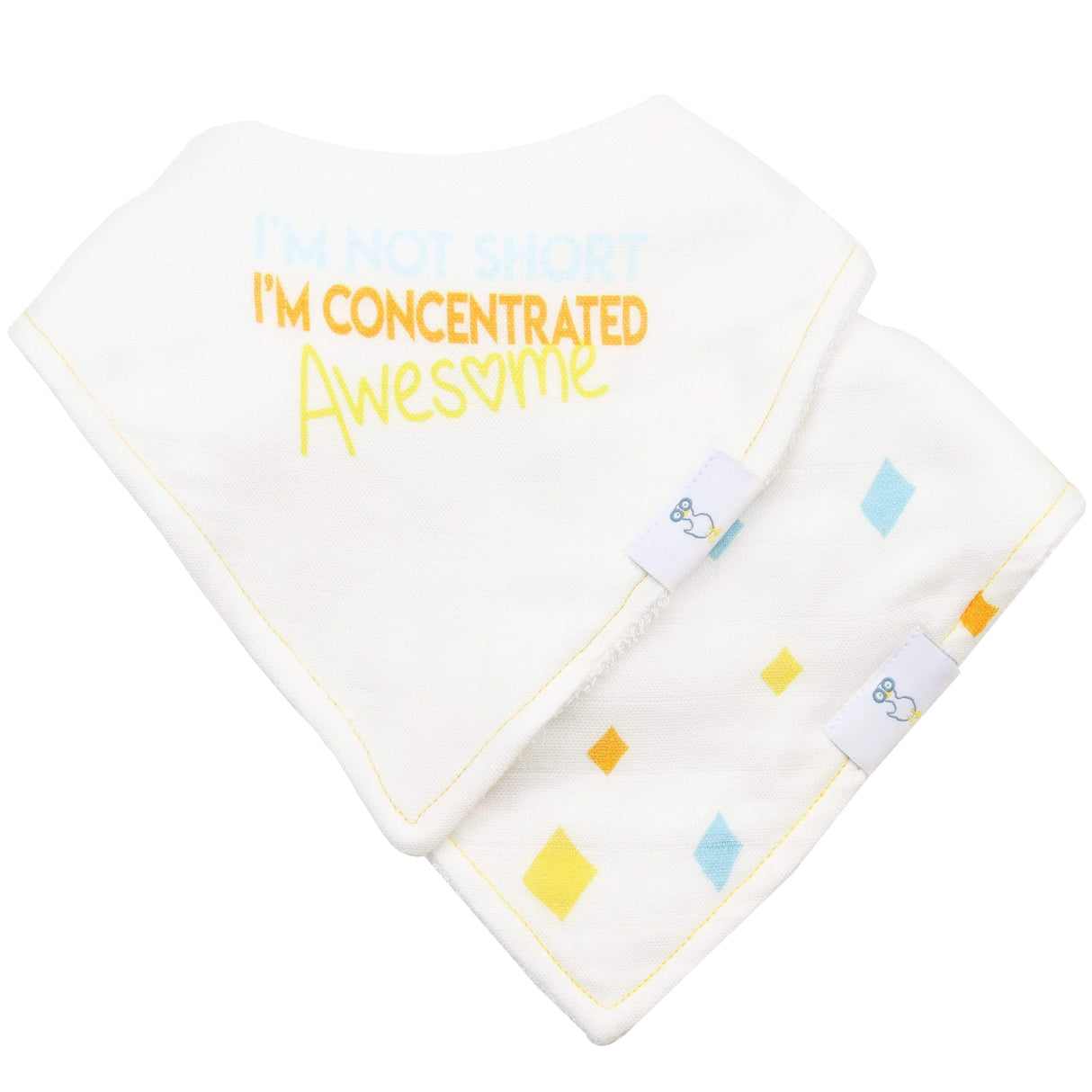 Awesome and Diamonds 2 PK Muslin & Terry Cloth Bib Set - HoneyBug