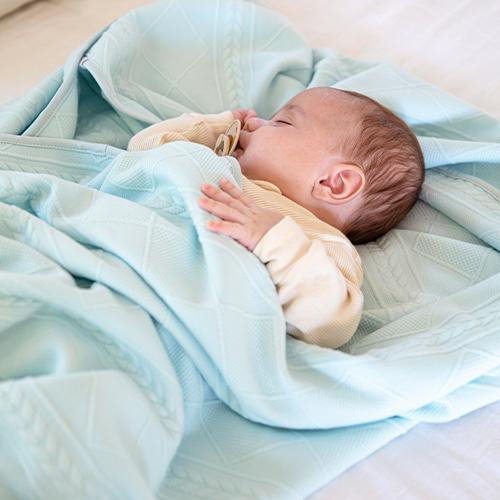 Mint Knit Blanket - HoneyBug