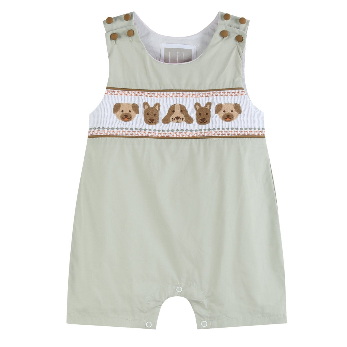 Green Dog Smocked Shortalls