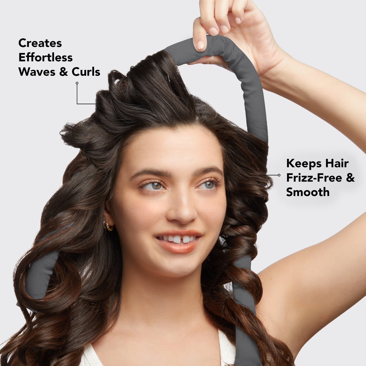 Heatless Hair Curler in Satin - Charcoal - HoneyBug
