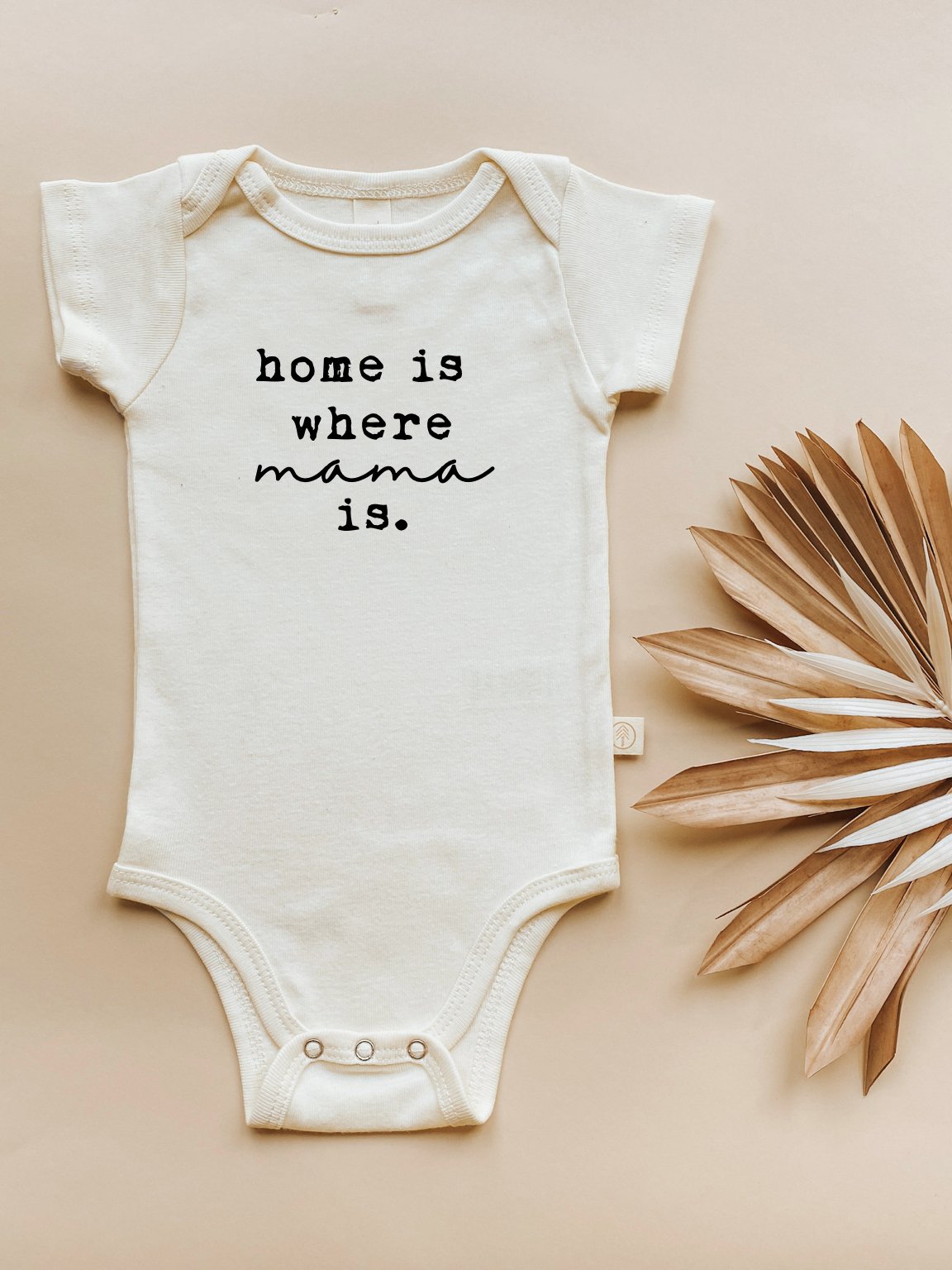Home is Where Mama is - Organic Short Sleeve Baby Bodysuit - HoneyBug