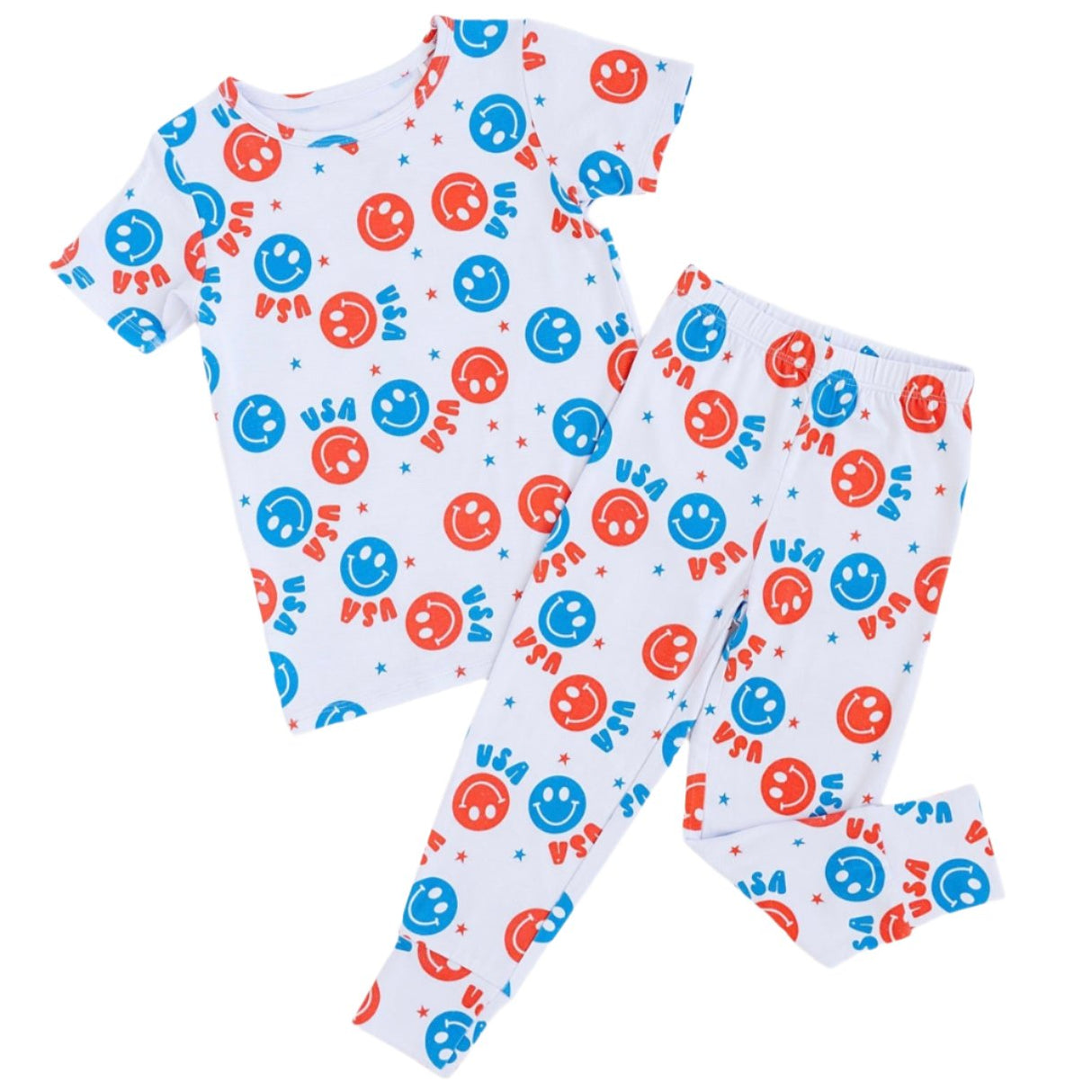 USA Happy Face Two-Piece Long Set - HoneyBug