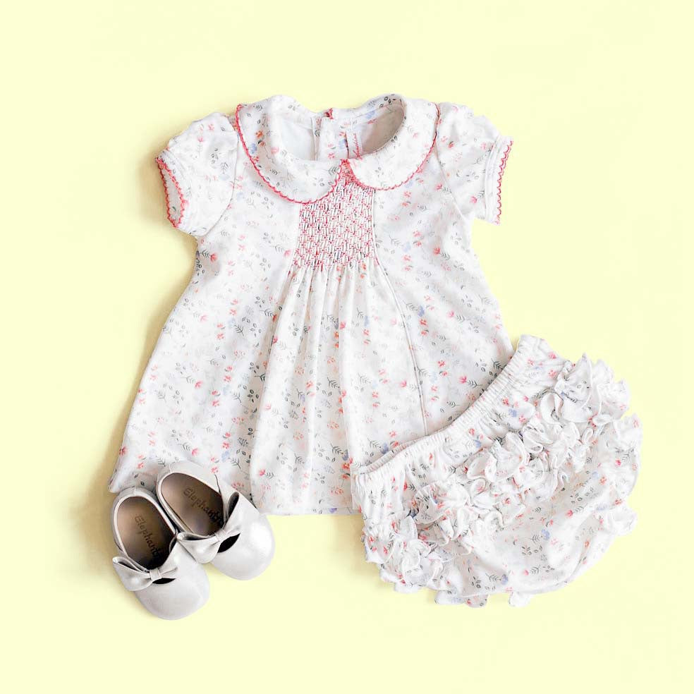 Madison Floral Dress with Ruffle Bloomer - HoneyBug