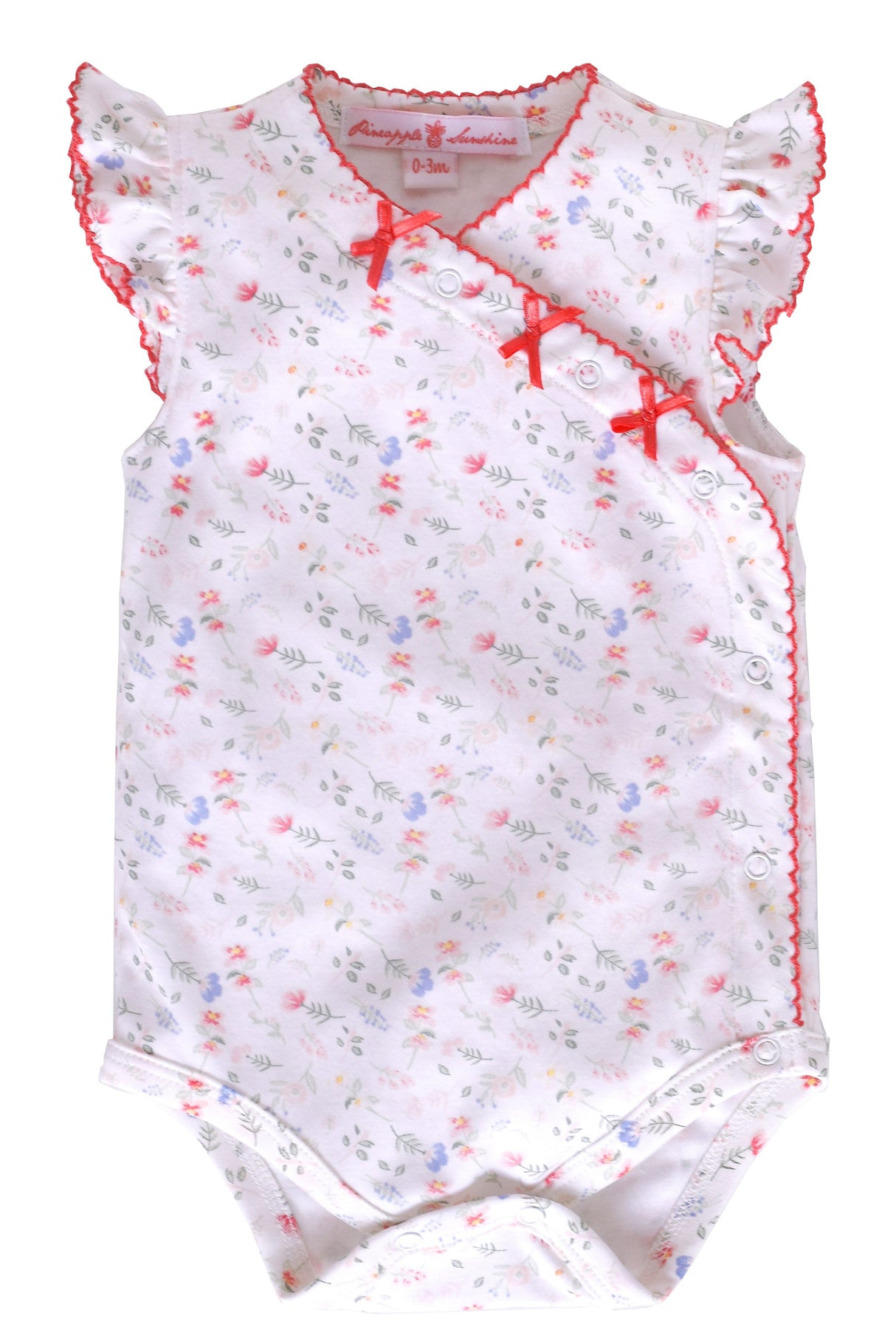 Madison Floral Onesie with Bows - HoneyBug