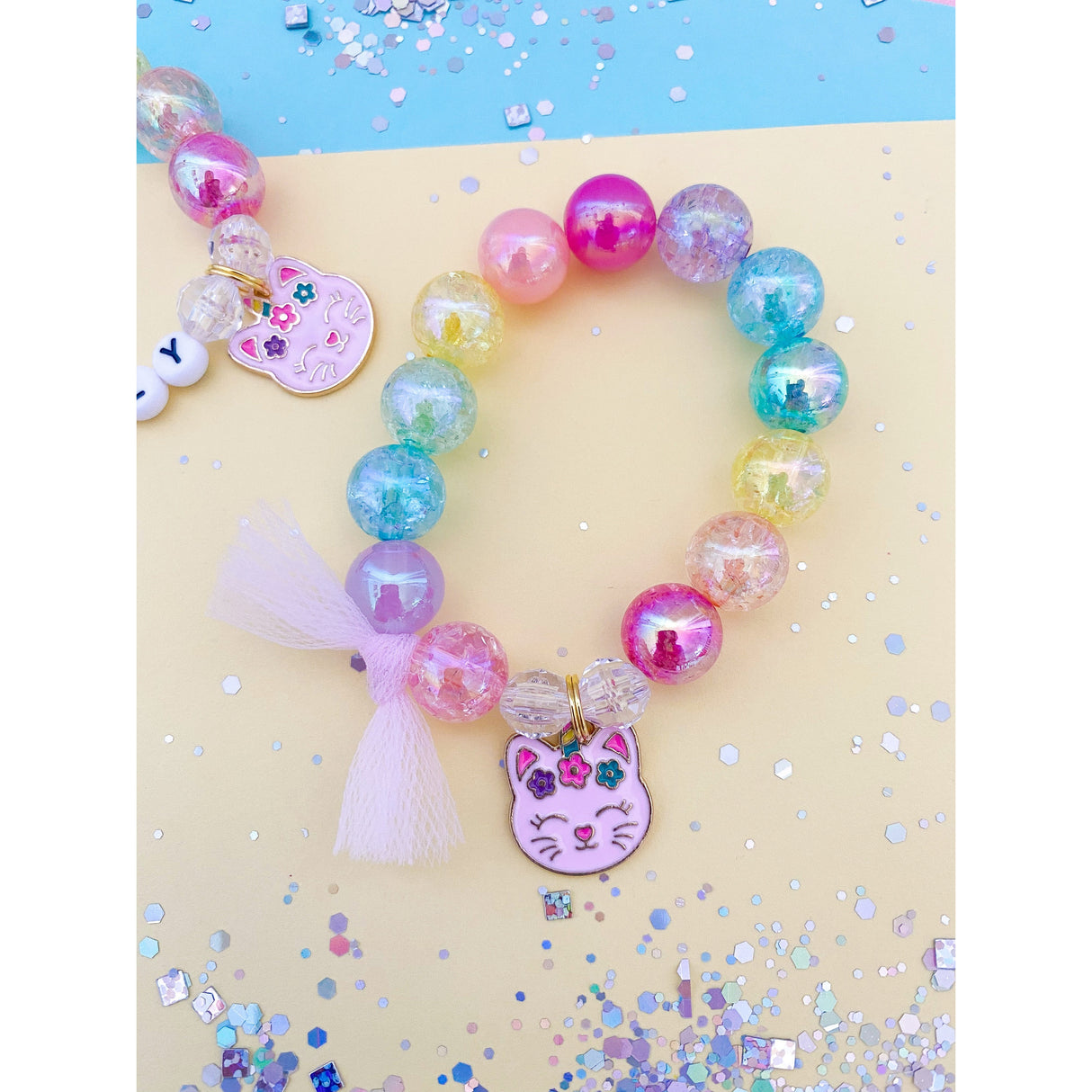 Magical Uni-Kitty Charm Bracelet- Customizable - HoneyBug