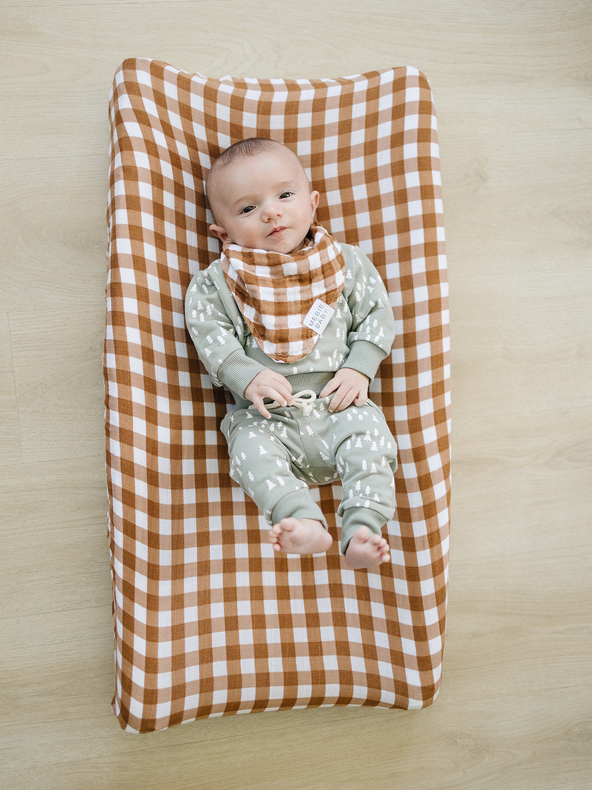 Gingham Muslin Bib - HoneyBug