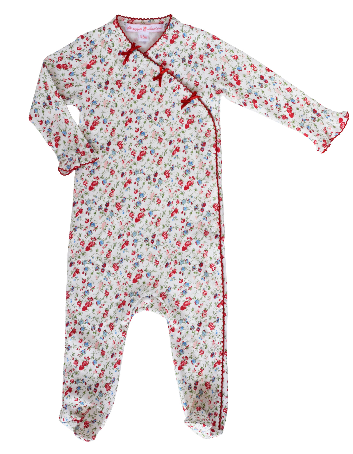 Madison Poppy Floral Footie - HoneyBug