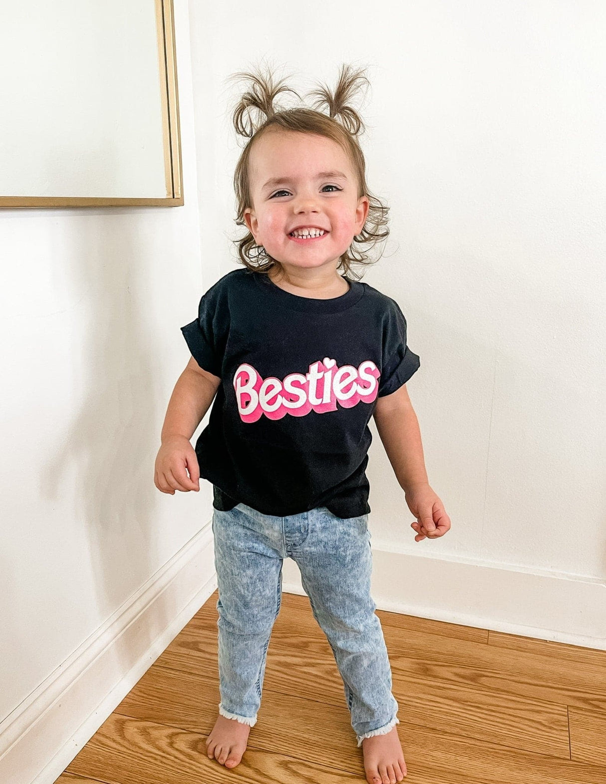 Besties Barbie Kids Tee - Black - HoneyBug