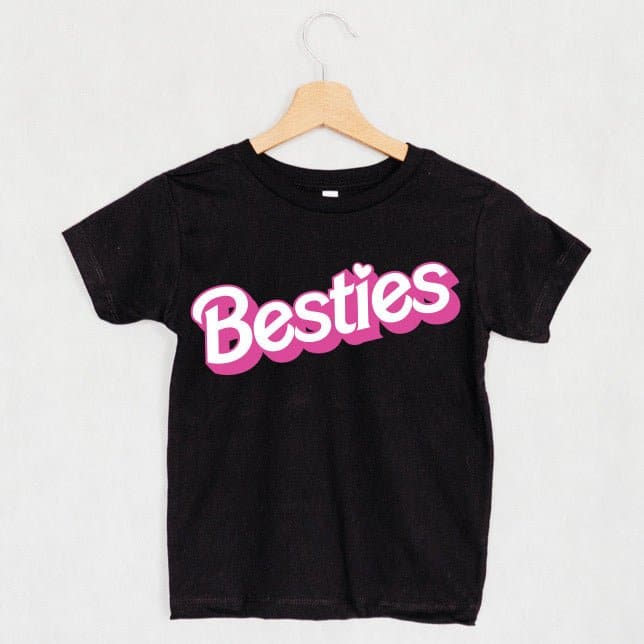Besties Barbie Kids Tee - Black - HoneyBug