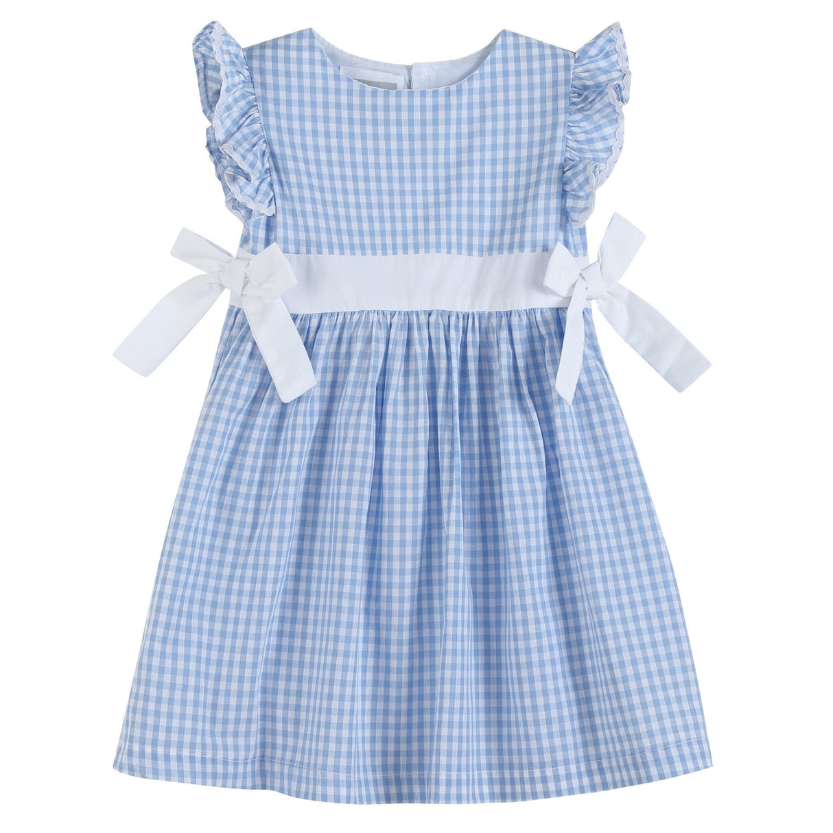 Light Blue Gingham A-Line Dress
