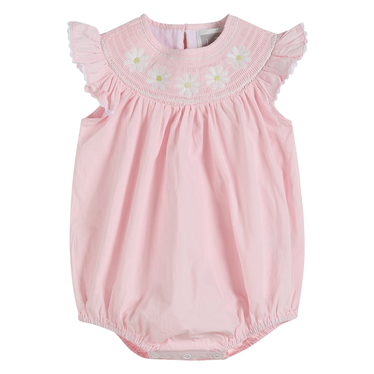 Light Pink Daisy Smocked Ruffle Romper