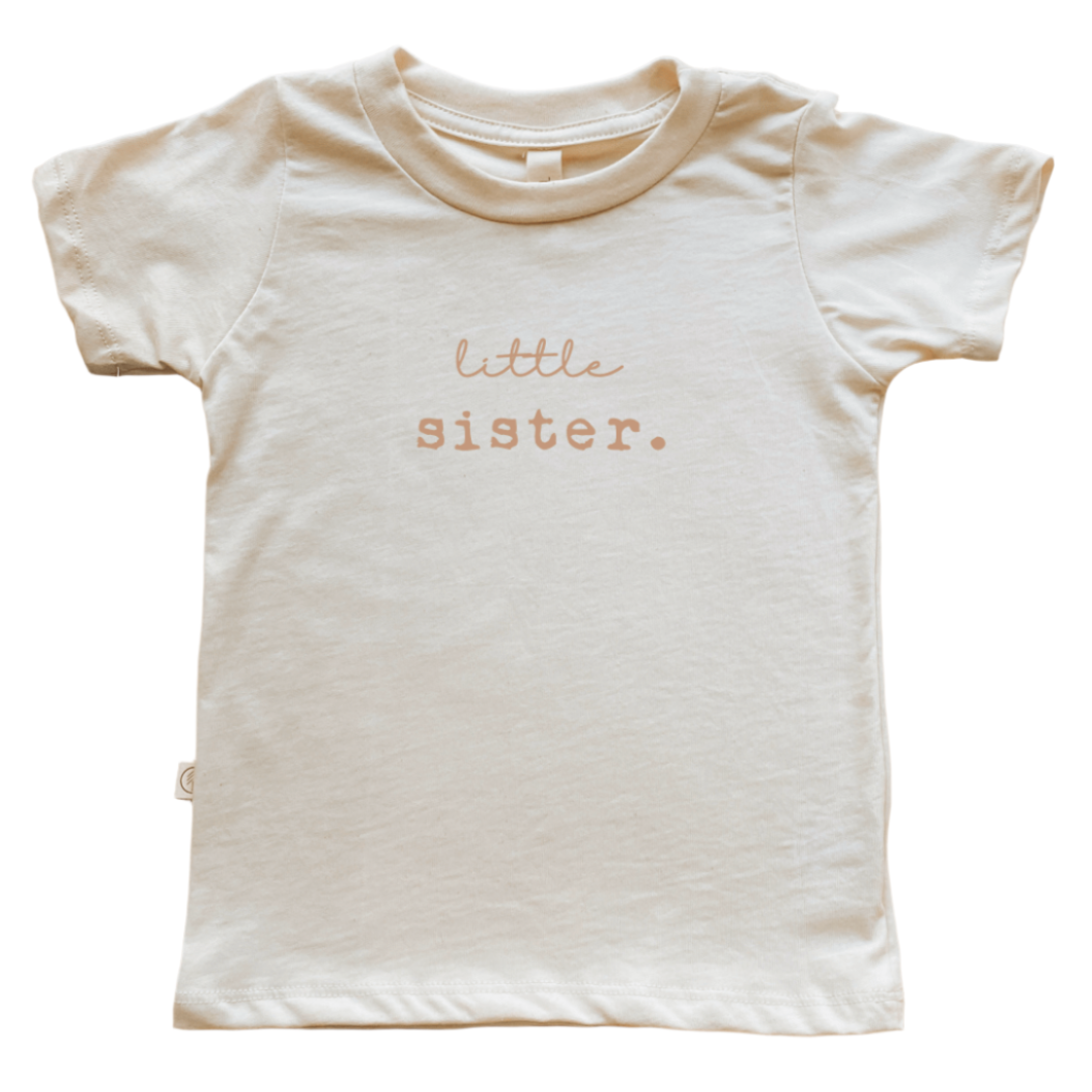 Little Sister Clay Organic Cotton Short Sleeve Toddler T-Shirt - HoneyBug