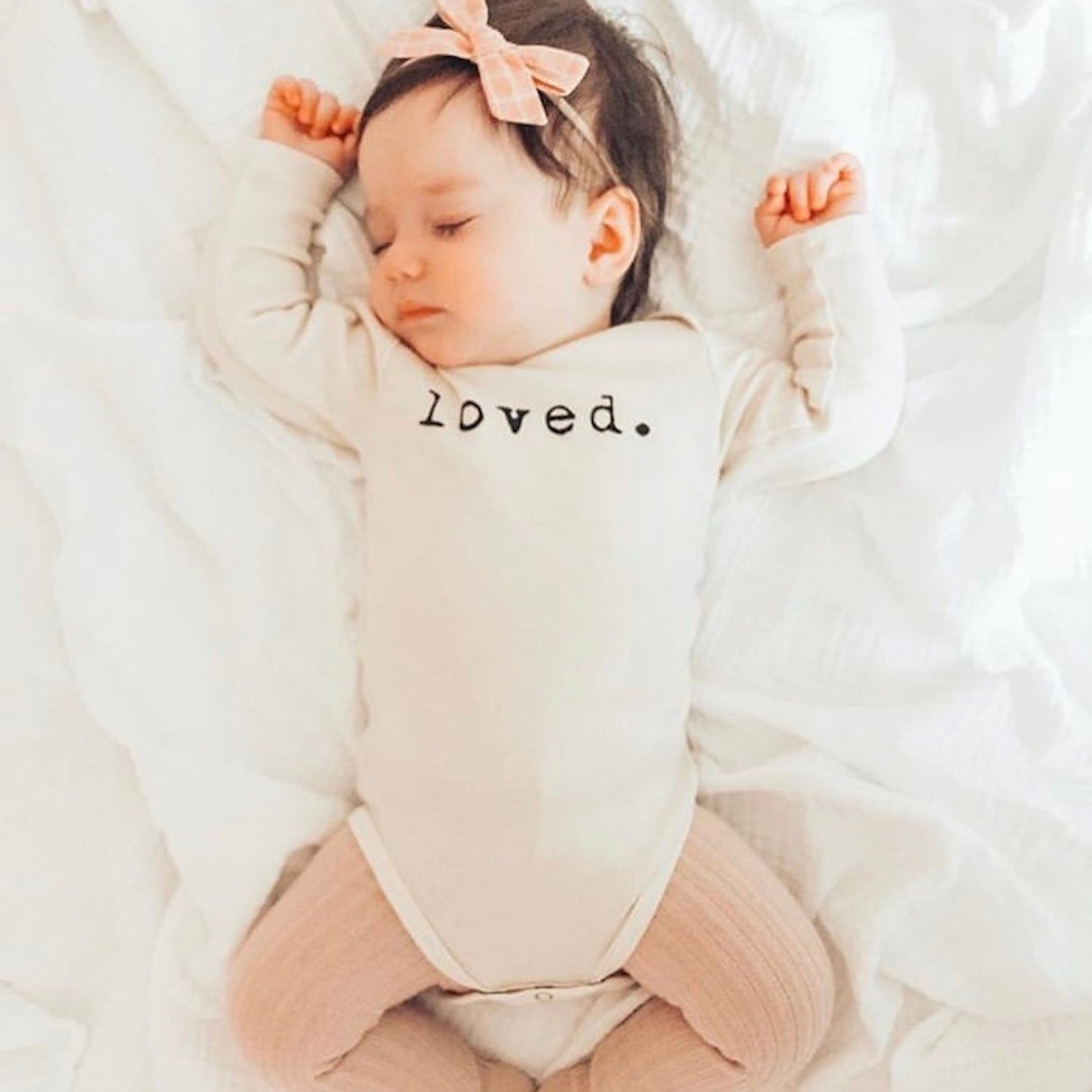 Loved. Organic Cotton Baby Bodysuit Long Sleeve - HoneyBug