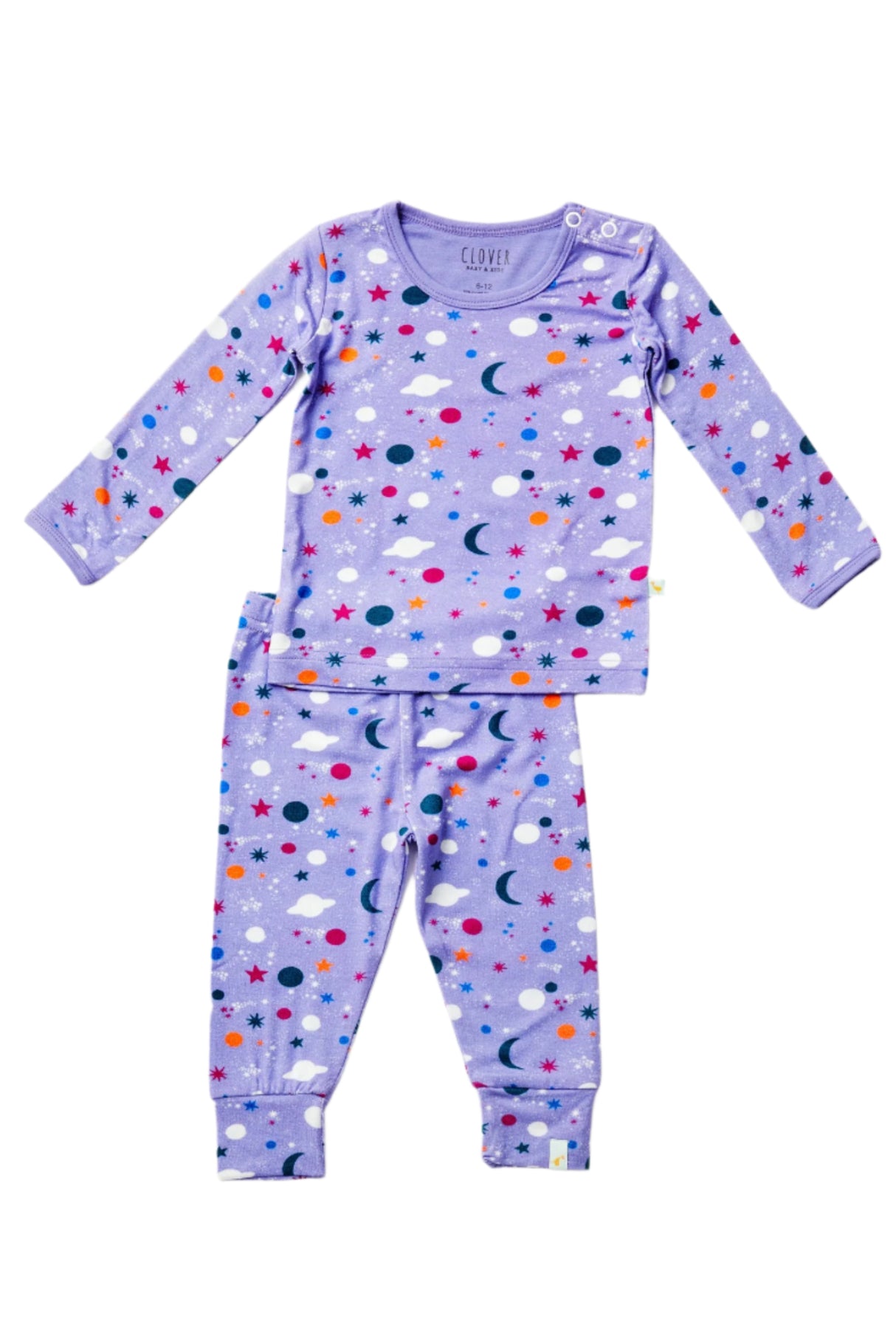 Long Sleeve Pajama Set - Luna Lavender - HoneyBug