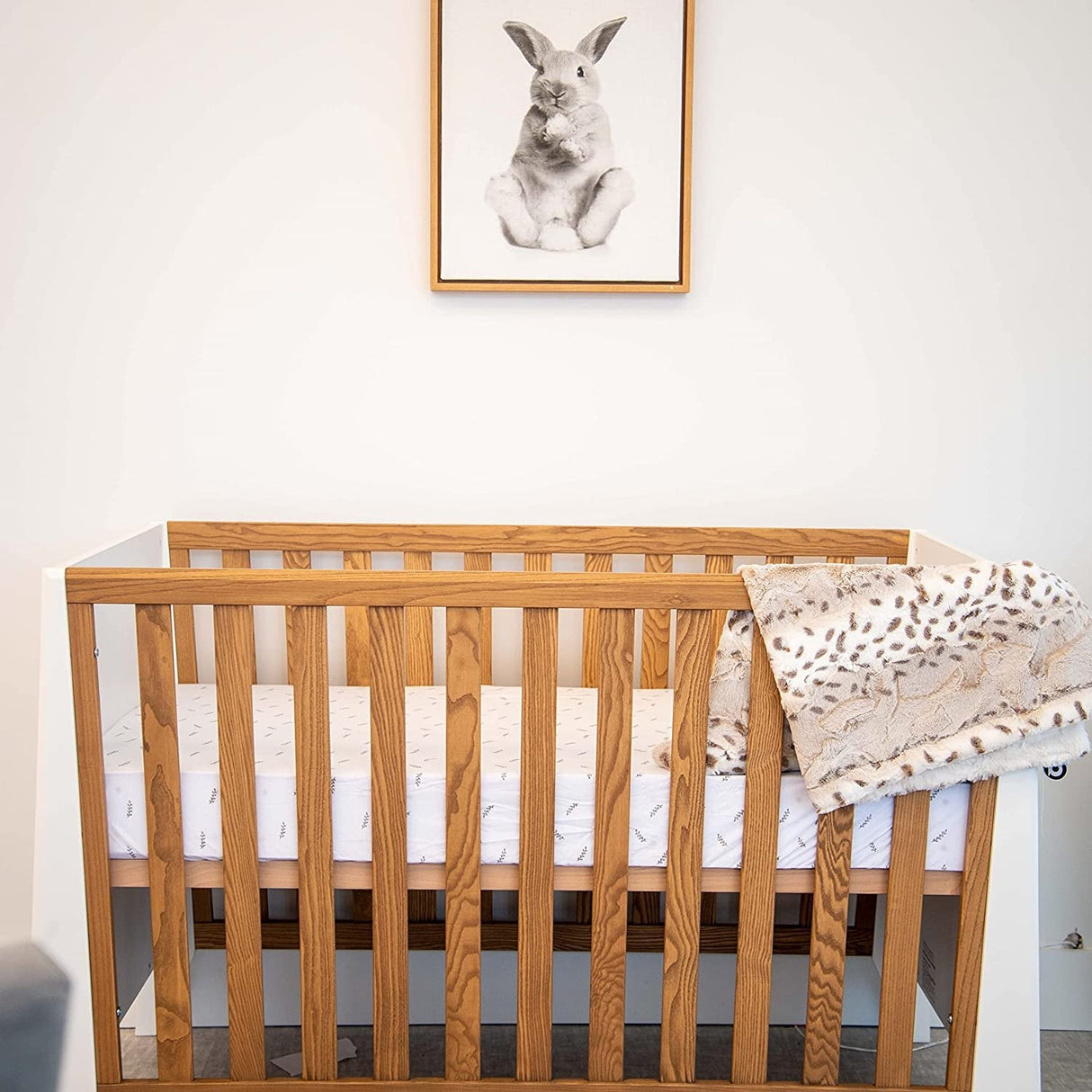 Crib Sheet Set - Forest Grey Leaf - HoneyBug