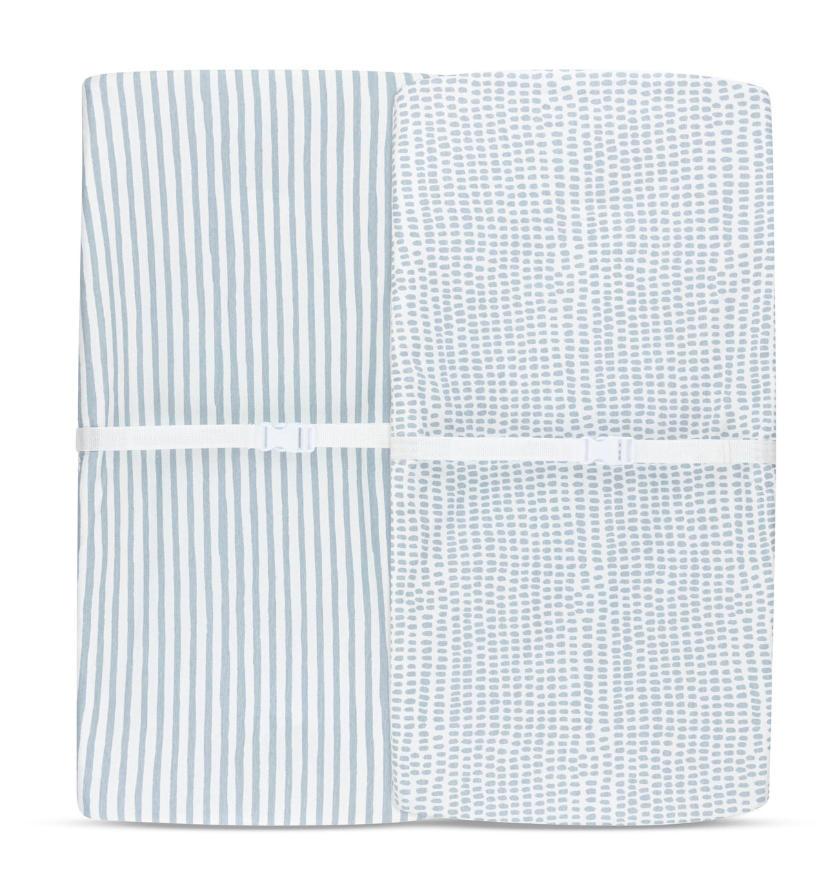 Waterproof Changing Pad Cover | Cradle Sheet Set - Misty Blue Stripes & Splash - HoneyBug