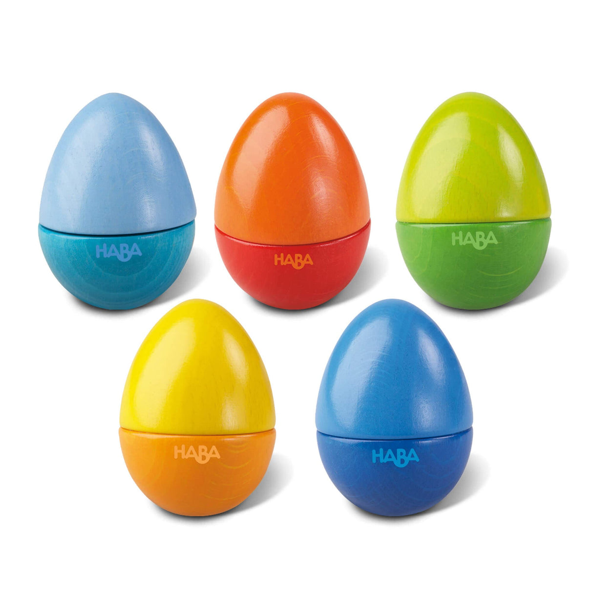 Set of 5 Wooden Musical Eggs - HoneyBug