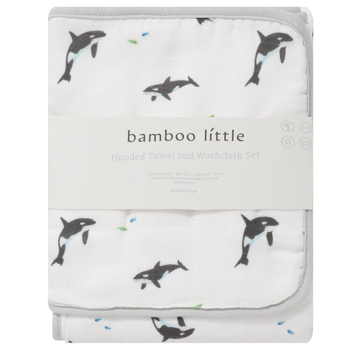 Orca Hooded Towel Set - HoneyBug