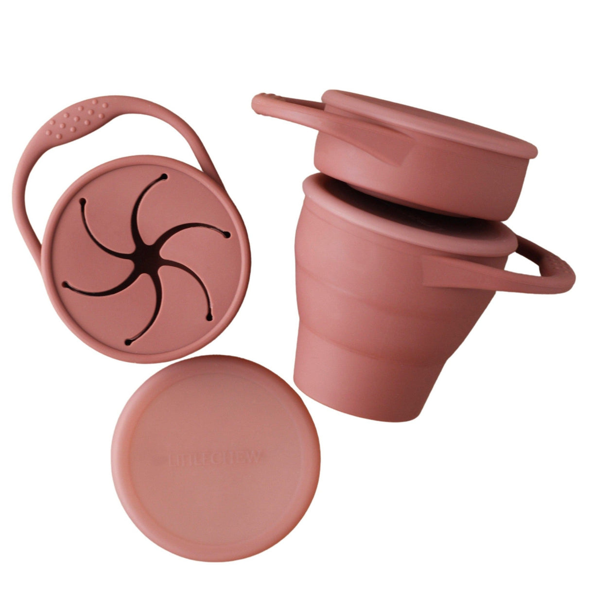 Foldable Silicone Snack Cup - Marsala - HoneyBug