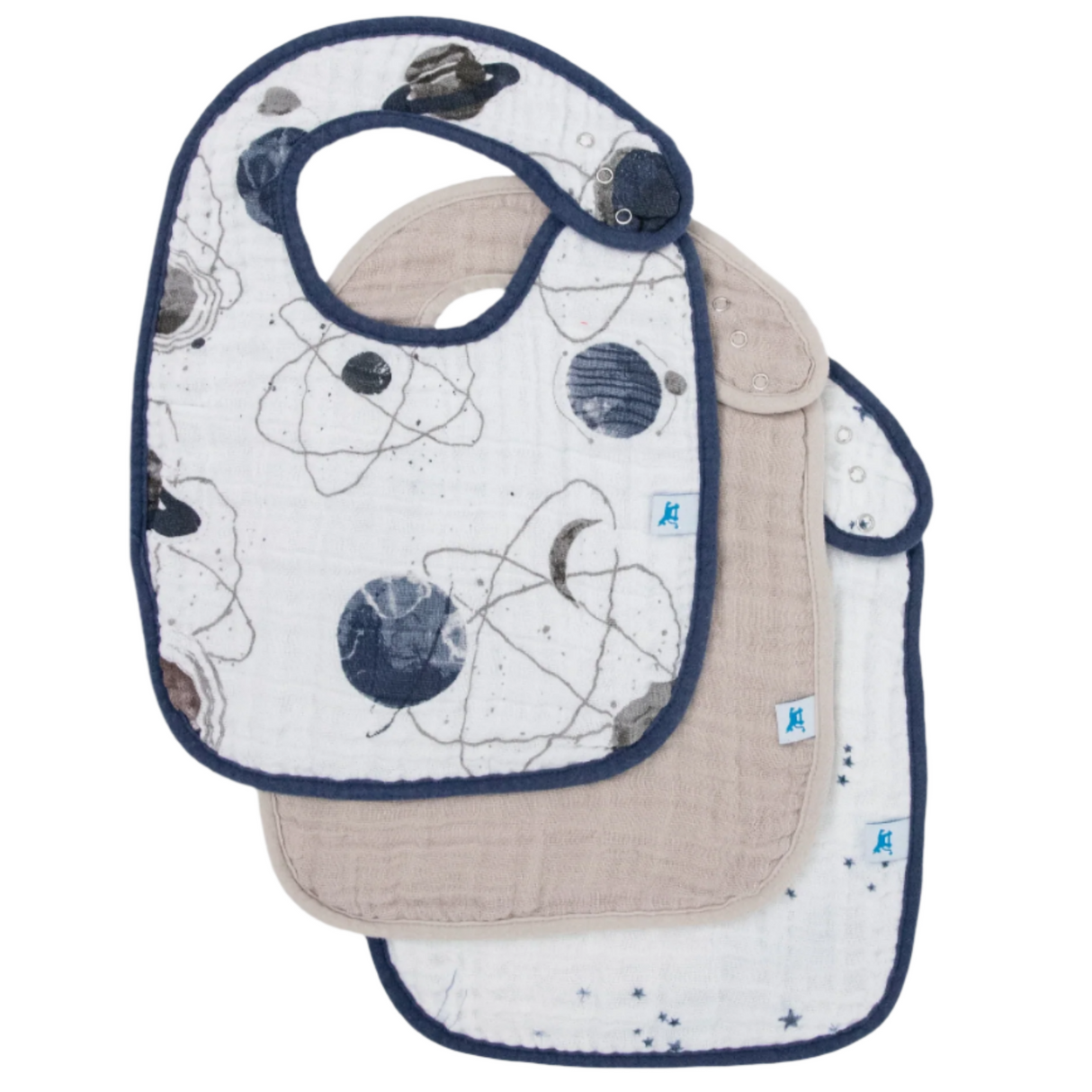 Cotton Muslin Classic Bib 3 Pack - Planetary - HoneyBug
