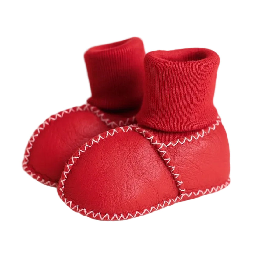 cozy booties| red