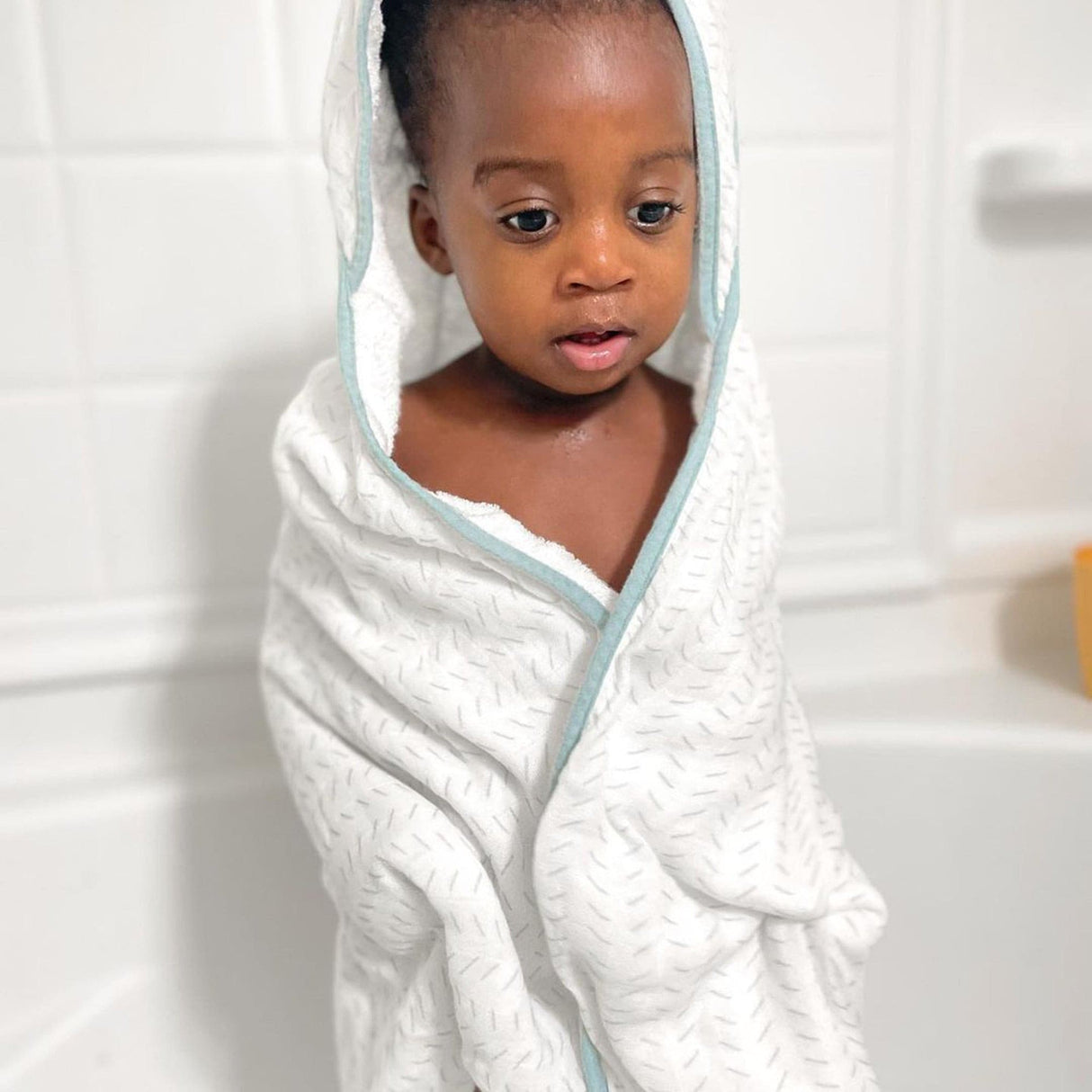 Sage Dash Hooded Towel Set - HoneyBug