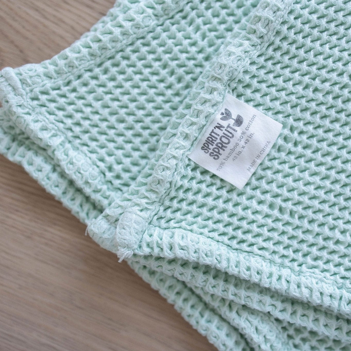 Seafoam Waffle Baby Blanket
