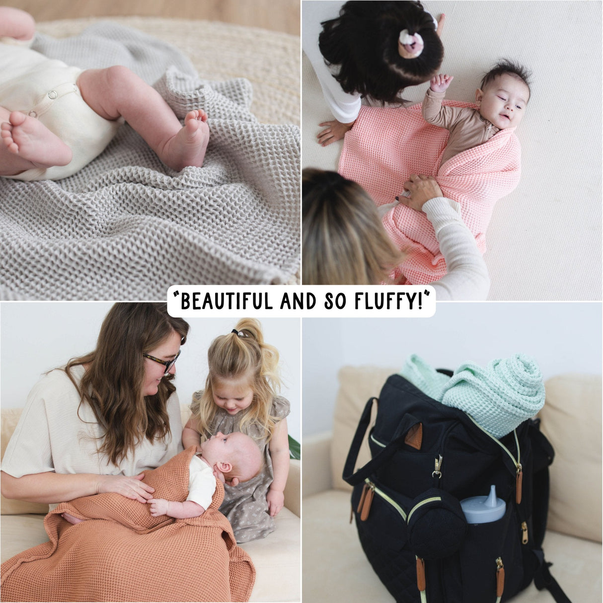 Seafoam Waffle Baby Blanket